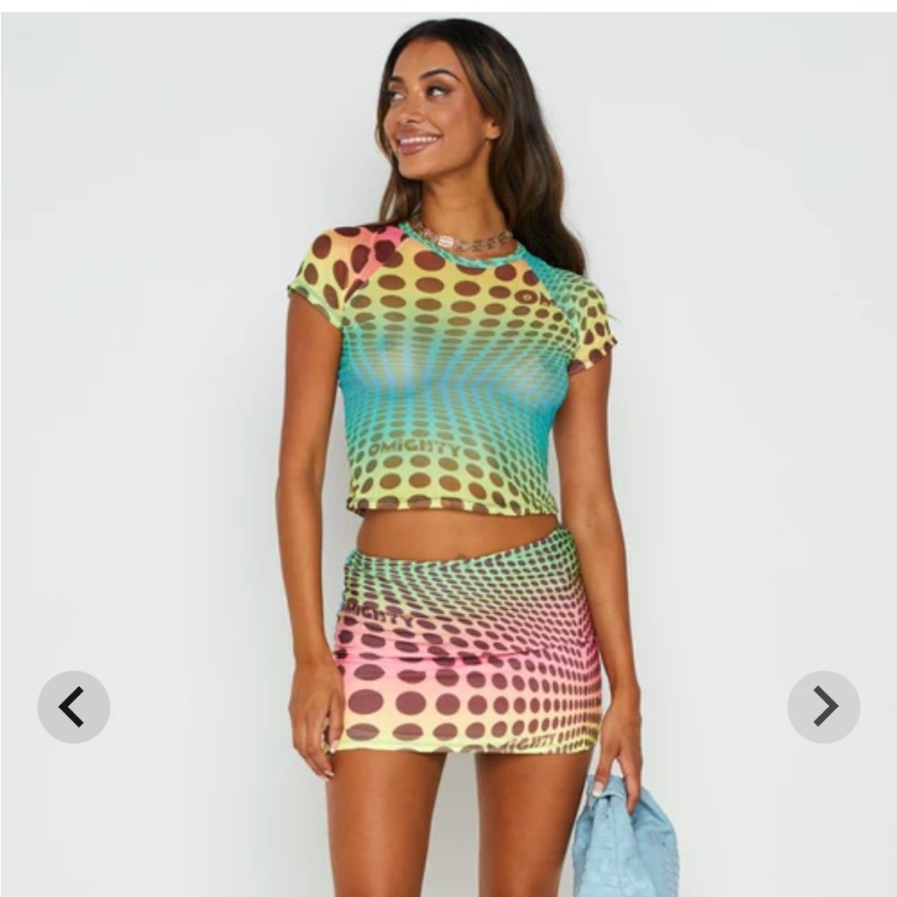 OMIGHTY Illusion Mini Skirt & Baby Tee Disko Multi